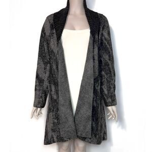 Anntarah Peru Alpaca Women's Open Front Cardigan Sweater Jacket Grey Size S
